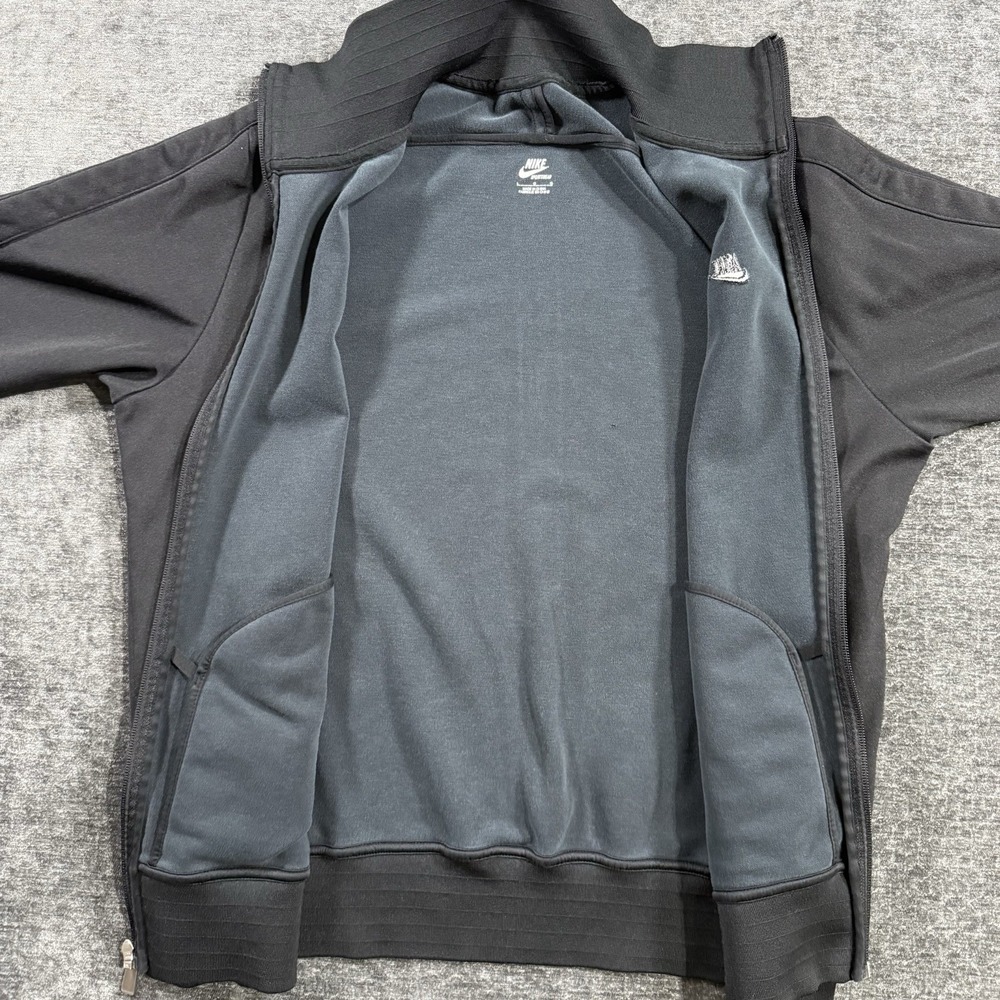 Nike Sportswear Track Jacket Men’s Size Large Black Full Zip Long Sleeve Swoosh - Picture 3 of 14